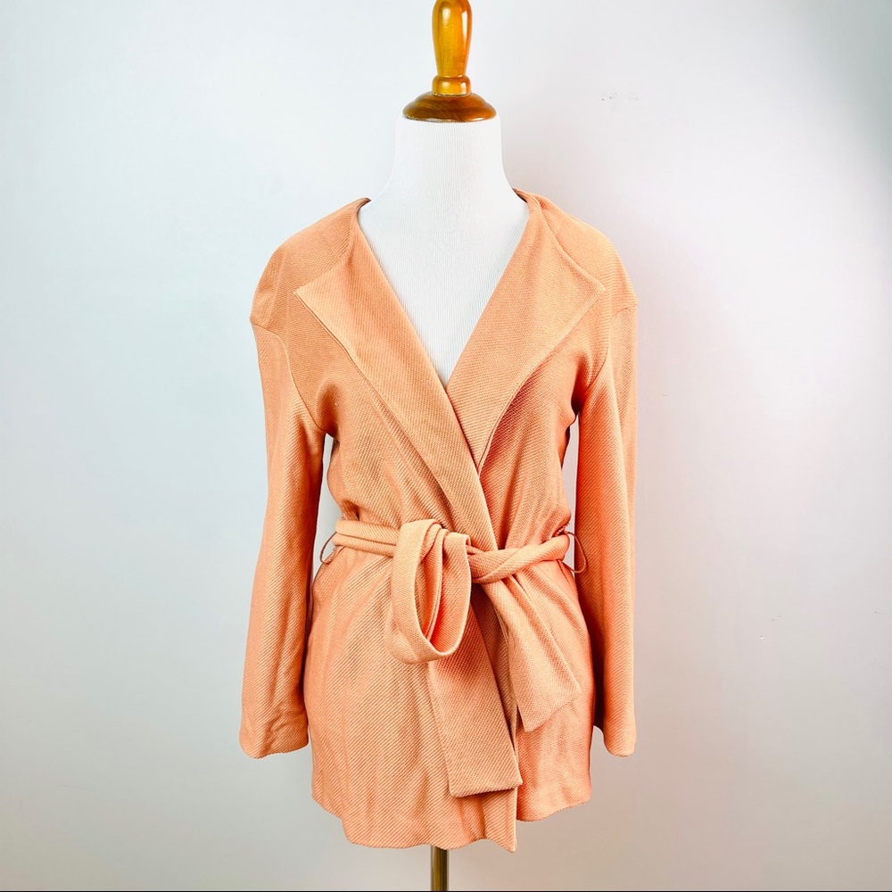 St. John Dark Peach Wrap Blazer